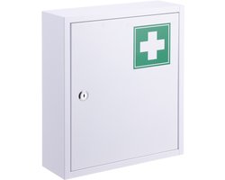 Medicijnkastje - afsluitbaar - 3 vakken - wit-groen