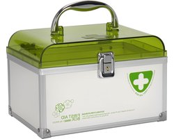 Medicijnkastje - Medisch kluisje met sleutel - Afsluitbare box voor medicijnen en persoonlijke voorwerpen - 21 x 14 x 14 cm - Groen
