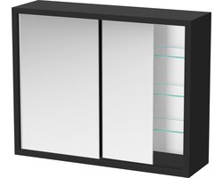 Medicijnkastje - spiegelkast boven wastafel badkamer toilet - schuifdeuren - 50 x 40 x 14 cm