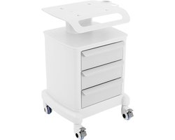 Medicijnwagen met 3 laden en bovenste plank | 30 kg draagkracht | 4 wielen (2 met remmen) | Voor cosmeticastudio, laboratorium, kliniek, ziekenhuis, salon