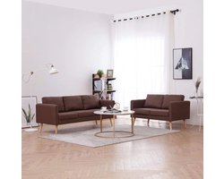 Medina 2-delig Bankstel stof bruin