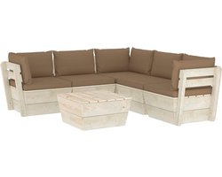 Medina 6-delige Loungeset met kussens pallet vurenhout