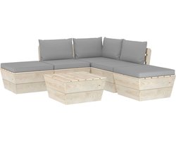 Medina 6-delige Loungeset met kussens pallet vurenhout