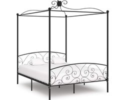 Medina Hemelbedframe metaal zwart 160x200 cm