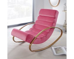 Medina Home Relaxfauteuil - Loungestoel - Schommelstoel - Tuimelfunctie - Fauteuil - Schommelende Lounger - Lounger - Groen/Blauw/Roze - Goud - Fluweel