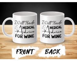 Medische Advies Mok, Grappige Artsen Mok, Wijn Cadeau, Verpleegkundige Geschenk, Dokters Humor, Gezondheidszorg Mok, Dokter Mok, Wijn
