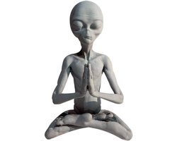 Meditatie Alien Tuinbeeldjes en Sculpturen voor Binnen en Buiten - Unieke Decoratie en Verzamelobjecten voor Thuis of Kantoor, Perfect als Cadeau