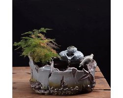 Meditatie Decor - Keramische Fontein - Binnen Decoratie - Imitatie Bamboe
