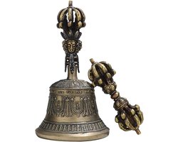 Meditatie Klok - Tibetaanse Handbel - Spirituele Ontspanning - Zuiver Hemels Geluid - 18 cm Hoog - Koper