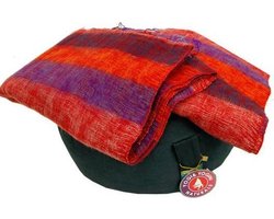 Meditatie omslagdoek paars met strepen - 200x80 - Katoen - Polyacryl - Paars - M