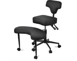 Meditatiestoel Relaxfauteuil - Met rugleuning - Kruk voor Volwassenen - Ergonomisch - Yoga stoel - Op wielen - Verstelbare zitting