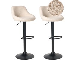 MEDULIN - Barkruk set van 2 - Lichtbeige - Bouclé