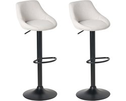 MEDULIN - Barkruk set van 2 - Lichtgrijs - Polyester
