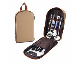 Meedeer Camping Kookgerei Set-Campingaccessoires-11-delige kookgerei-noodzakelijke accessoires voor camping-reisorganizer-campingset voor reizen-picknick-barbecues-feestjes