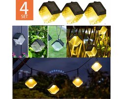Meedeer Decoratieve verlichting(4 stuks)-Solar Tuinlamp-Tuinverlichting op Zonne Energie-Warm licht-Verlichting-IP65 Waterdicht Led voor tuin, balkon, bomen, Halloween, Kerstmis