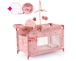 Meerpersoonsbed voor poppen tot 46 cm oudroze