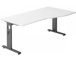 MEGA 18 G | Bureau - 180 x 100 Tafelhoogte I In hoogte verstelbaar Wit/Grafiet
