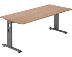 MEGA 19 G | Bureau - 180 x 80 Tafelhoogte I In hoogte verstelbaar Walnoot/Grafiet