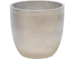 Mega Collections Plantenpot/bloempot - keramiek - zilver - D11 x H10 cm