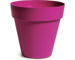 Mega Collections Plantenpot/bloempot - kunststof - fuchsia roze - binnen/buiten - D29 x H28 cm