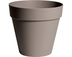 Mega Collections Plantenpot/bloempot - kunststof - taupe bruin - binnen/buiten - D20 x H17 cm