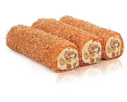 Mega Kadayıf Mango met Amandel Wrap Turks Fruit ( Handgemaakt ) - Mega Kadayif Mango Bademli Sarma lokum Turk Lokumu ( El Yapimi ) - Mega Kadayıf Mango with Almond Wrapped Turkish Delight ( Handmade ) 250 g