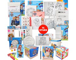 Mega Paw Patrol Knutselpakket - Knutselen Meisjes - Knutselen voor Kinderen - Knutselen Jongens - Paw Patrol Speelgoed - Paw Patrol Versiering - Met Canvas Opbergtas!