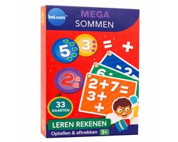 Mega Sommen Rekenspel – Educatief Reken spel voor Kinderen 5+ – Optellen & Aftrekken – Leren Rekenen – 33 Kaarten