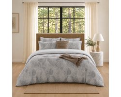 MeiLun Home Botanical Beddengoedset 4-delig – Fern Mist – 140x200 cm Hoeslaken – Dekbedovertrek 200x220 cm + Kussensloop 50x70 cm