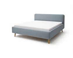 Meise Möbel Mattis gestoffeerd bed houten basis hoofdbord glad