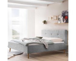 Meise Möbel Smart gestoffeerd bed houten lattenbodem hoofdbord doorgestikt