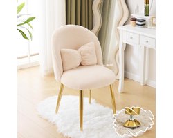 Meisjes bureaustoel zonder wielen - zacht pluche met verstelbare poten