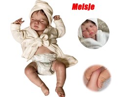 Meisjeslichaam 48CM Volledig lichaam Pasgeboren babypop Slapende levensechte zachte aanraking Knuffelige reborn babypop Meerdere lagen Schilderen 3D-huid