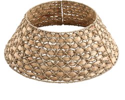 Meisterhome Kerstboommand - Kerstboomrok van natuurlijke Zeegrass - Ø 60 cm - Decoratieve hoes om de kerstboomstandaard - Kerstboomring - kraag Kerstboomrok - H23 x Ø60 cm - Zeegras - Naturel Bruin 3 elementen