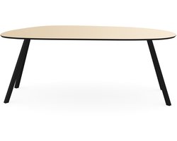 Melamine eettafel beige - Deens ovaal - Scissor zwart