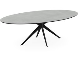 Melamine eettafel beton licht - Ovaal - Anna onderstel - beton tafel 160 x 80 cm