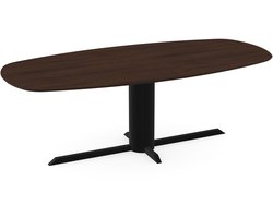 Melamine eettafel Casella Eik Kastanje bruin - Deens ovaal - Ilona zwart