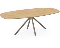 Melamine eettafel Casella Eik licht natuur - Deens ovaal - Jeroen licht bruin