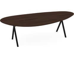 Melamine eettafel Casella Eiken kastanje bruin - Kiezel A - Scissor Zwart - eiken tafel 160x90cm