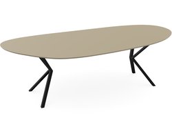 Melamine eettafel Dark Ecru - Organisch B - VV zwart