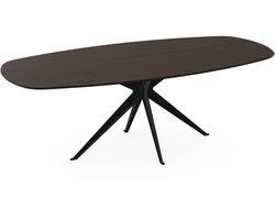 Melamine eettafel eiken bruin - Deens ovaal - Anna onderstel - eiken tafel 160 x 80 cm