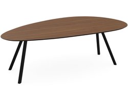 Melamine eettafel noten - Kiezel Type A - Schuine i onderstel - eiken tafel 160 x 80 cm