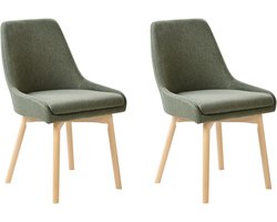 MELFORT - Eetkamerstoel set van 2 - Donkergroen - Polyester