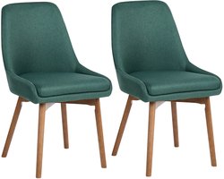 MELFORT - Eetkamerstoel set van 2 - Groen - Polyester