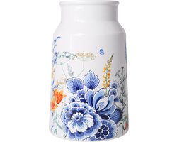Melkbus - Vaas - Heinen Delfts Bauw - Wildbloemen Bloemenveld - Keramiek - Hoogte 30 cm