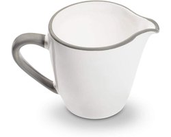 Melkkan Keramiek - Koffie Kan - Keuken Gebruik - Handgemaakt Oostenrijk - 0.2 Liter - Grijze Rand
