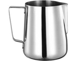 Melkkan RVS - Opschuimkannetje - Koffie Maken - Brede Handgreep - 600 ml - Zilverkleurig