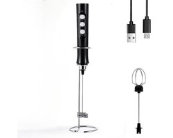 Melkopschuimer Electrisch - Melkopschuimers - 2-In-1 Oplosbaar Design Met Drie Snelheden Voor Melk En Poeder - 1 Stuks - Keukenapparatuur Wit