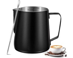 Melkopschuimer - Latte Art Kannetje - Roestvrij Staal 304 - Brede Tuit Voor Schuim - 350ml Capaciteit - 1 Stuks - Voor Cappuccino En Espresso