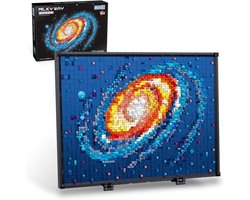 Melkweg pixel art bouwstenen - Bouwpakket - Pixel kunst - 2438 delige set - Melkweg ontwerp - 32x24 cm formaat - 3D effect - Geschikt voor wanddecoratie en bureau